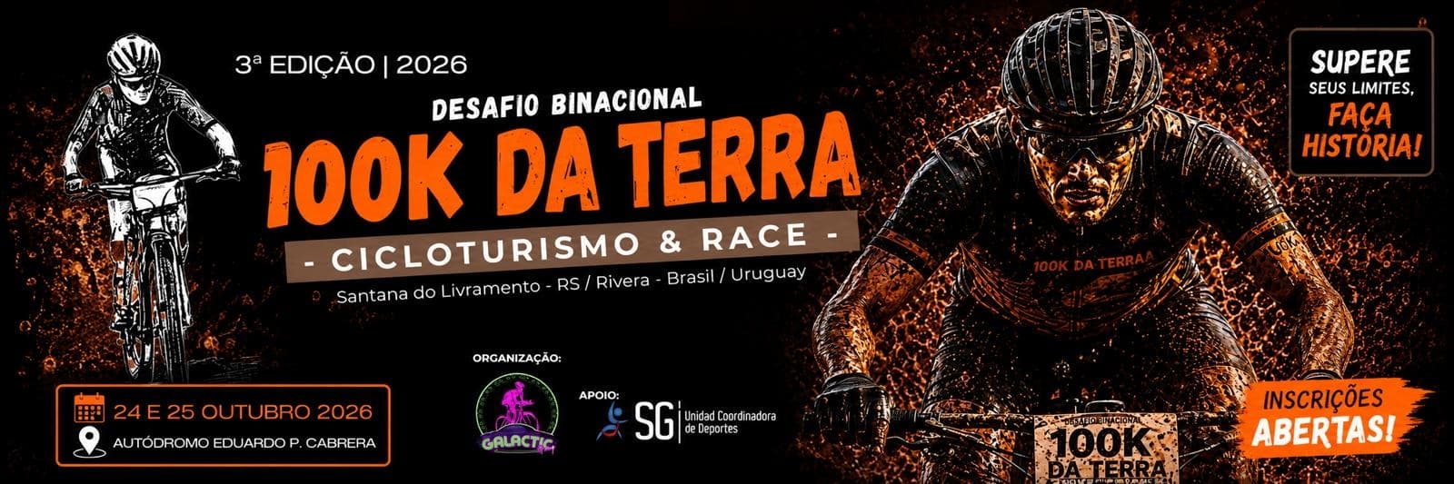 Imagem de divulgação: Desafio Binacional 100k da Terra - Cicloturismo & Race