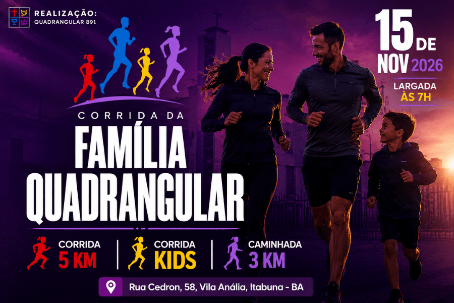 Imagem de divulgação: Corrida da Família Quadrangular