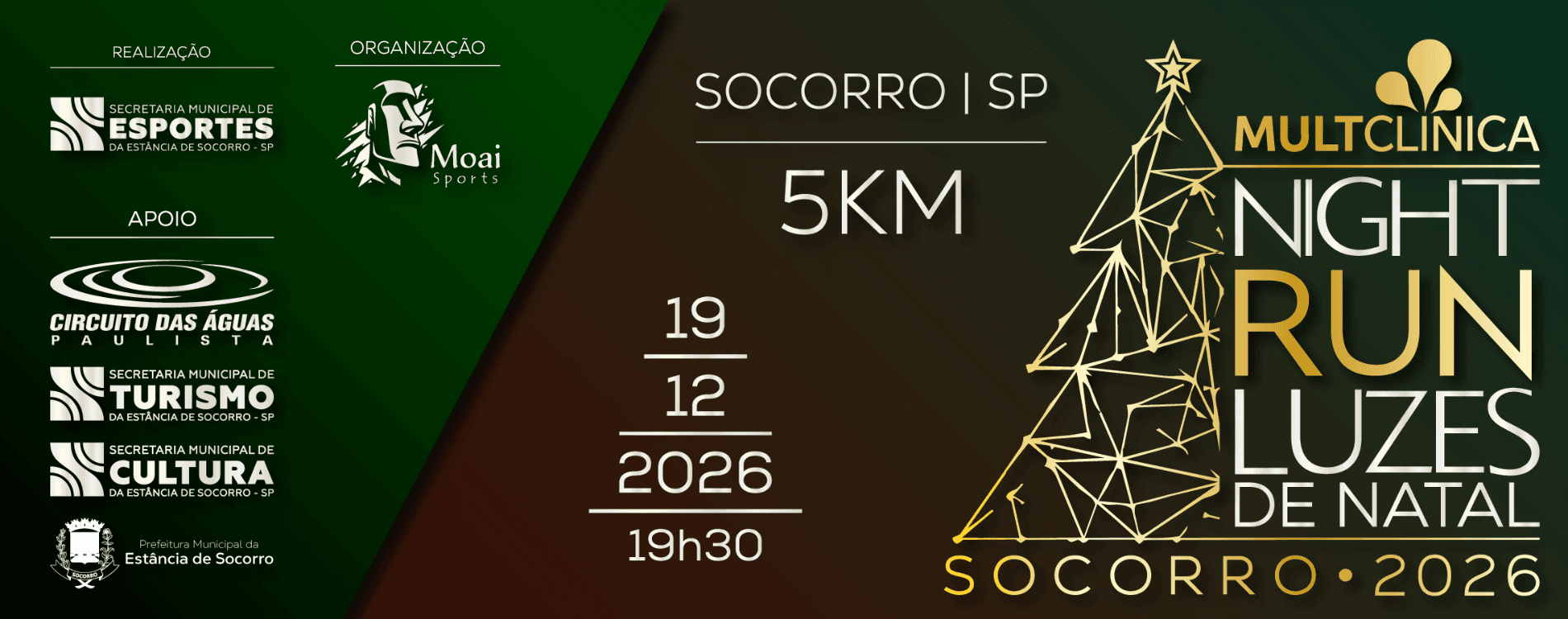 Imagem de divulgação: 6ª Multclínica Night Run Luzes de Natal - Socorro - 2026