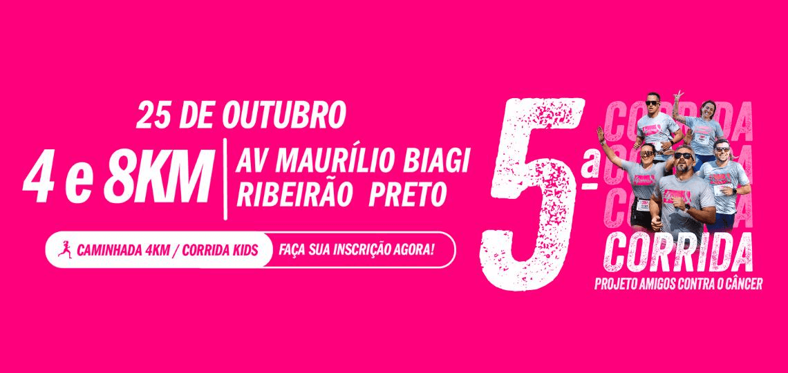Imagem de divulgação: 5ª Edição da Corrida e Caminhada do Projeto Amigos Contra o Câncer - Pacc