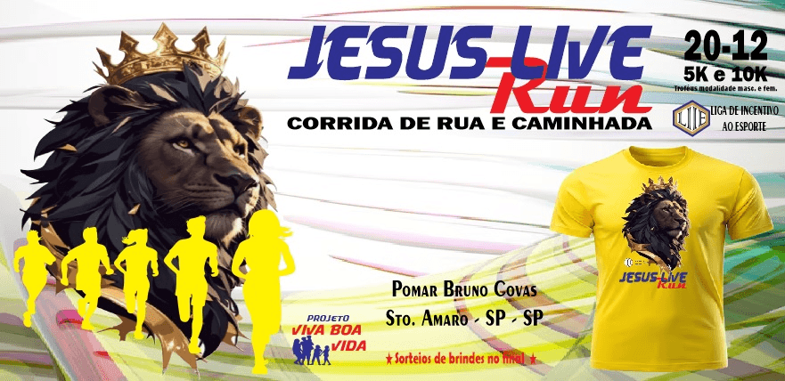 Imagem de divulgação: 5º Jesus Live Run - Corrida de Rua e Caminhada