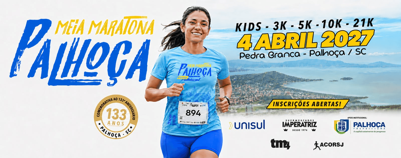 Imagem de divulgação: Meia Maratona de Palhoça 2027