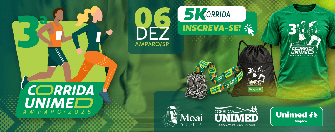 Imagem de divulgação: 3ª Corrida Unimed Amparo