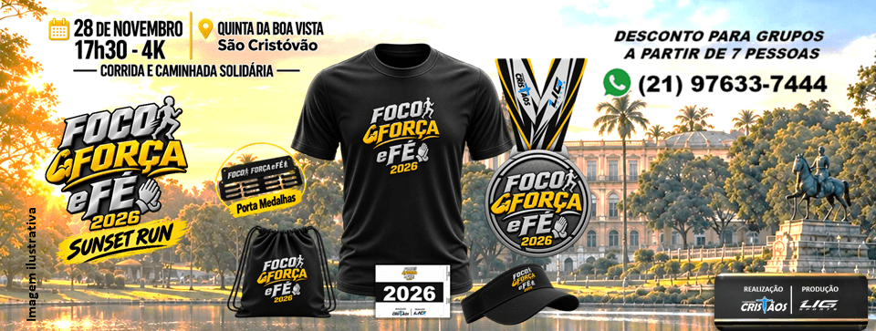 Imagem de divulgação: Foco, Força e Fé 2026 - 5ª Edição ( Sunset Run )