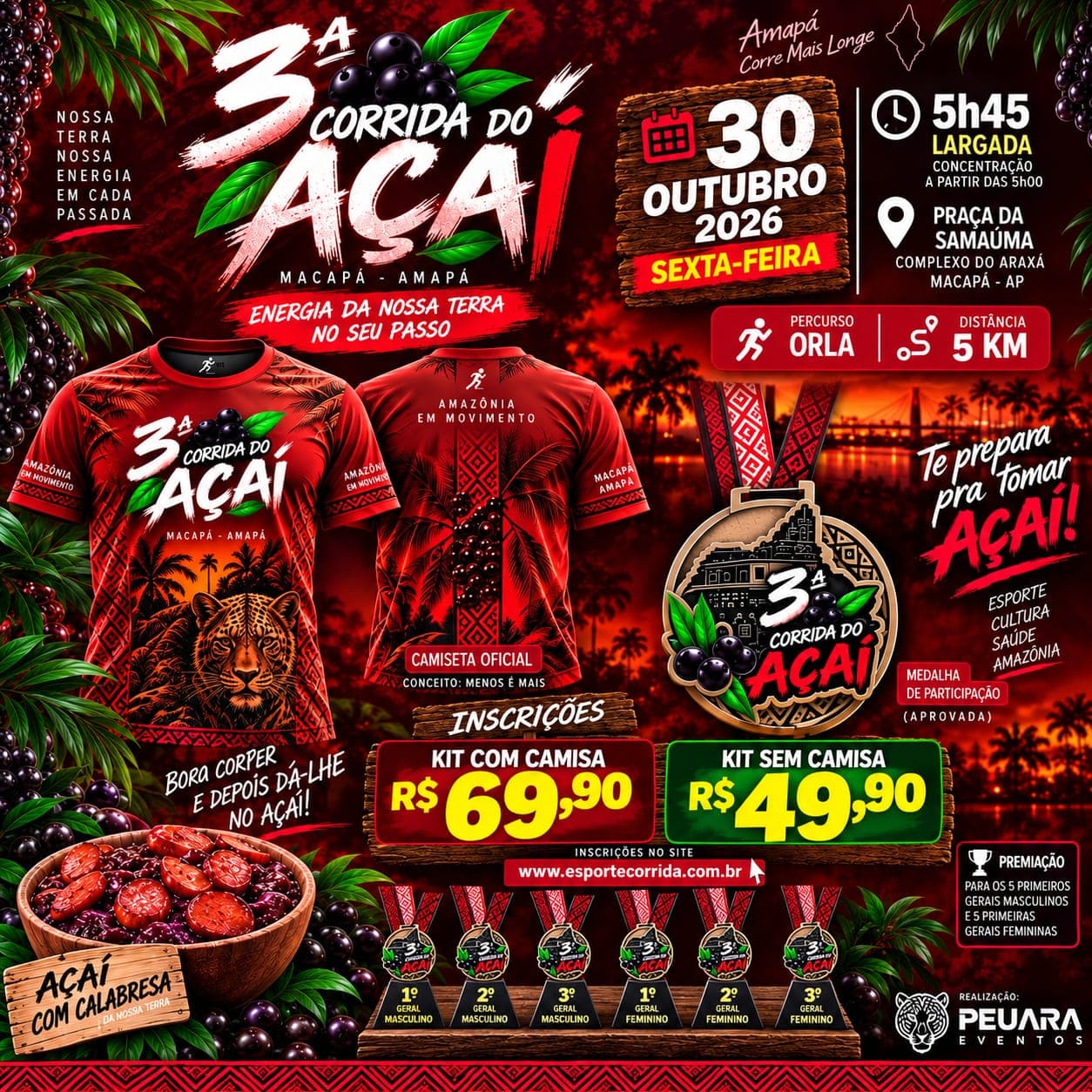 Imagem de divulgação: 3ª Corrida do Açaí 2026