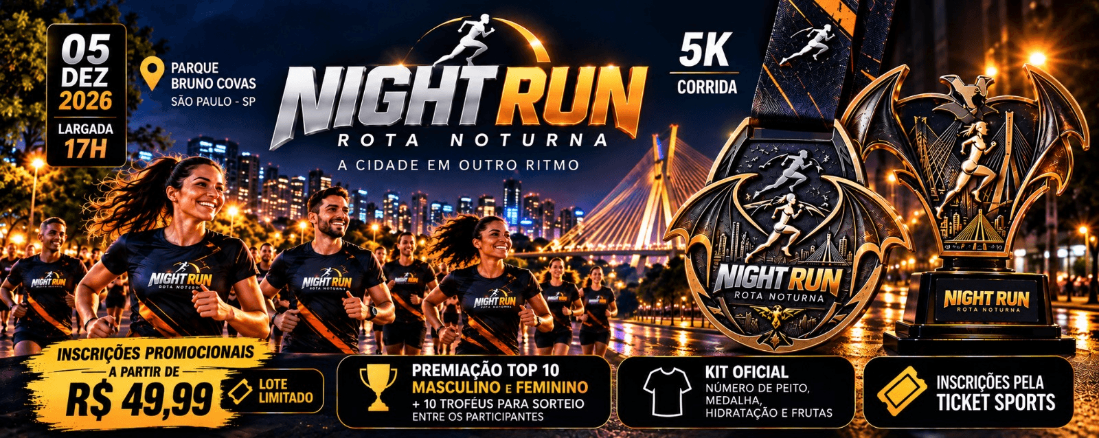 Imagem de divulgação: 1ª Night Run Rota Noturna