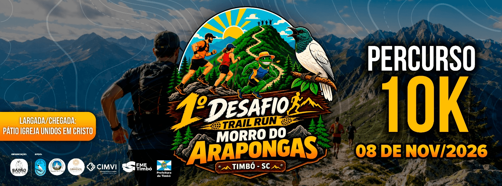 Imagem de divulgação: 1º Desafio Trail Run - Morro Arapongas Timbó - Sc