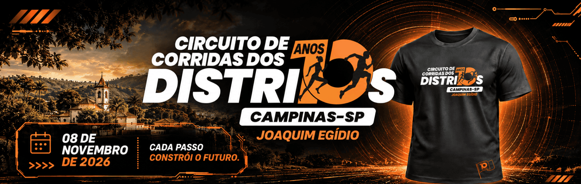 Imagem de divulgação: CIRCUITO DE CORRIDAS DOS DISTRITOS DE CAMPINAS 2026 - ETAPA Joaquim egídio