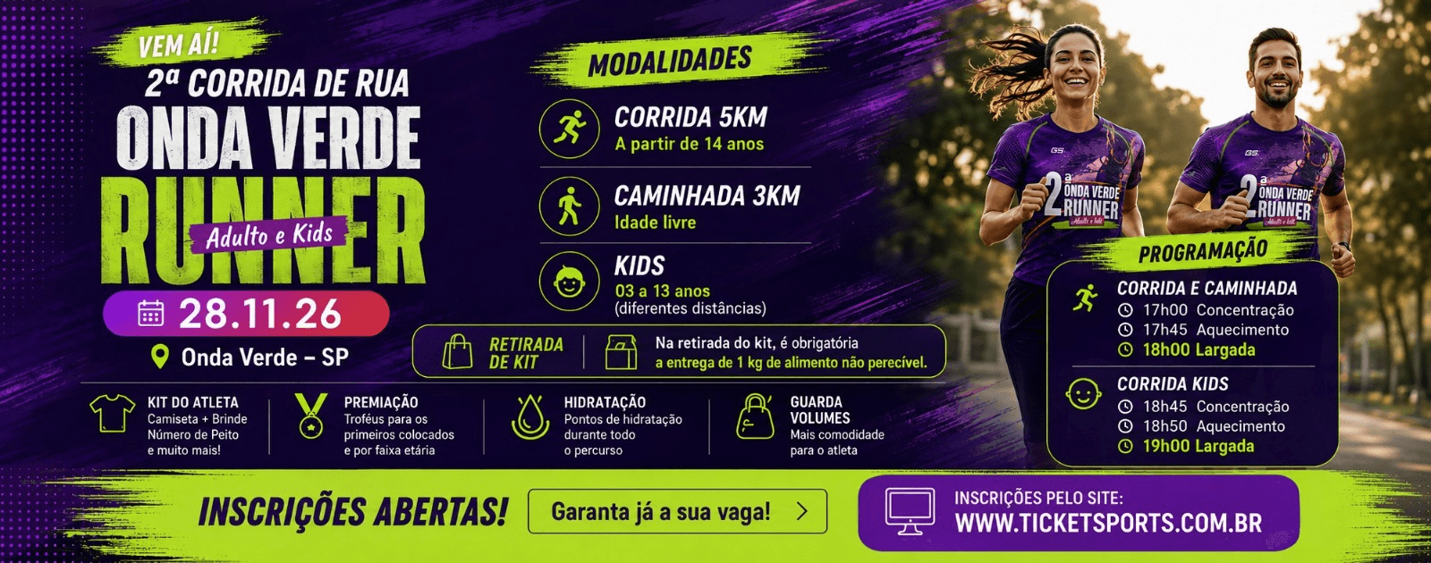 Imagem de divulgação: 2ª Corrida de Rua Onda Verde Runner
