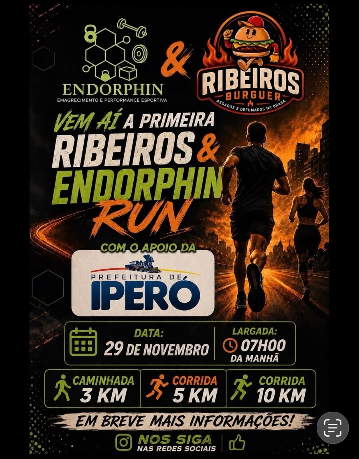 Imagem de divulgação: 1º Ribeiros & Endorphin Run