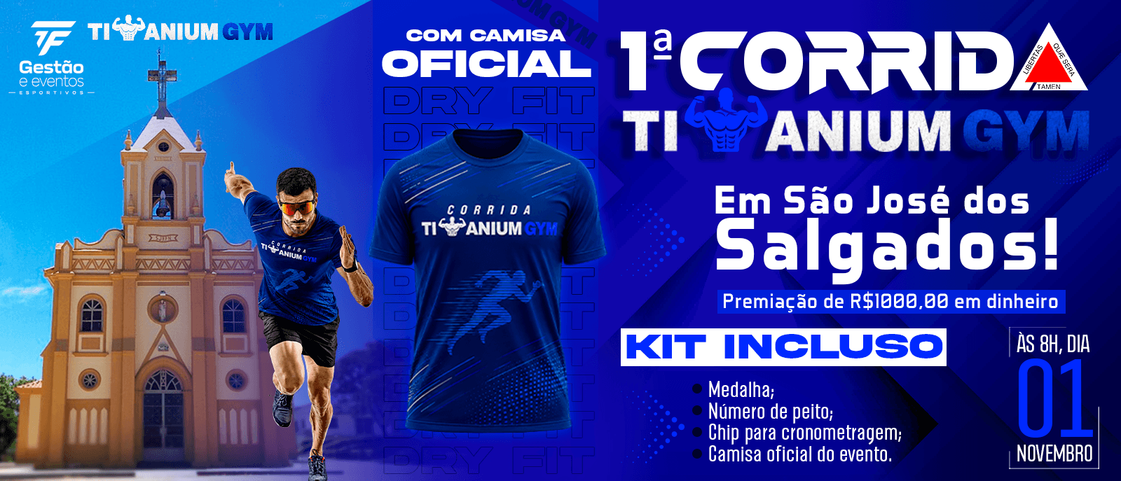 Imagem de divulgação: 1ª Corrida de Rua da Academia Titanium Gym