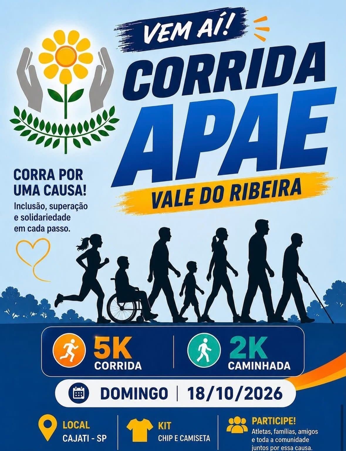 Imagem de divulgação: Corrida Apae Vale do Ribeira, Cajati Sp.