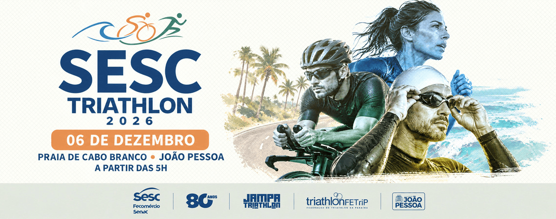 Imagem de divulgação: Sesc Triathlon 2026 - João Pessoa Pb