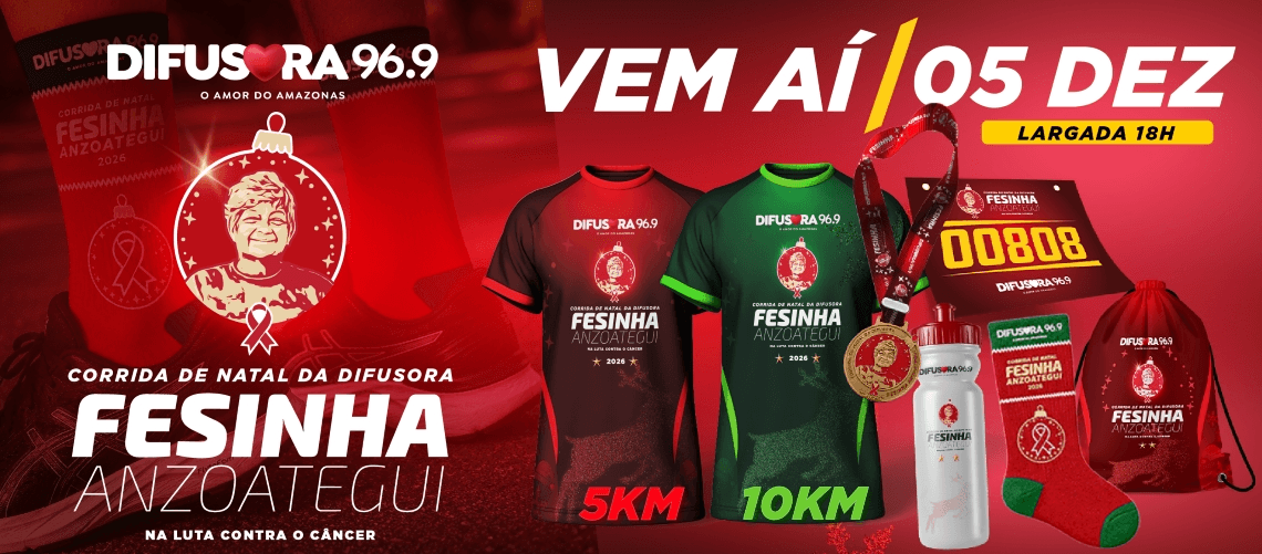 Imagem de divulgação: Corrida de Natal da Difusora - Fesinha Anzoategui, na Luta Contra o Câncer