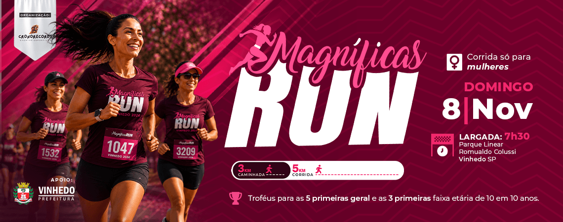 Imagem de divulgação: Corrida Feminina Magnificas Run - 2026