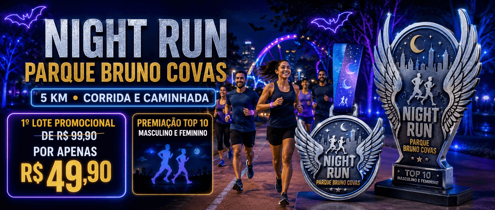Imagem de divulgação: 5ª Night Run Parque Bruno Covas
